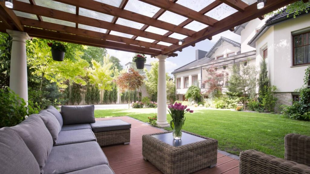 a spacious garden verandah